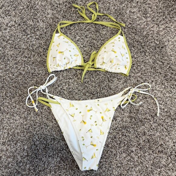 aerie Other - AERIE Martini Triangle Top Layered Tie Side Buttom Women's 2 Piece Set